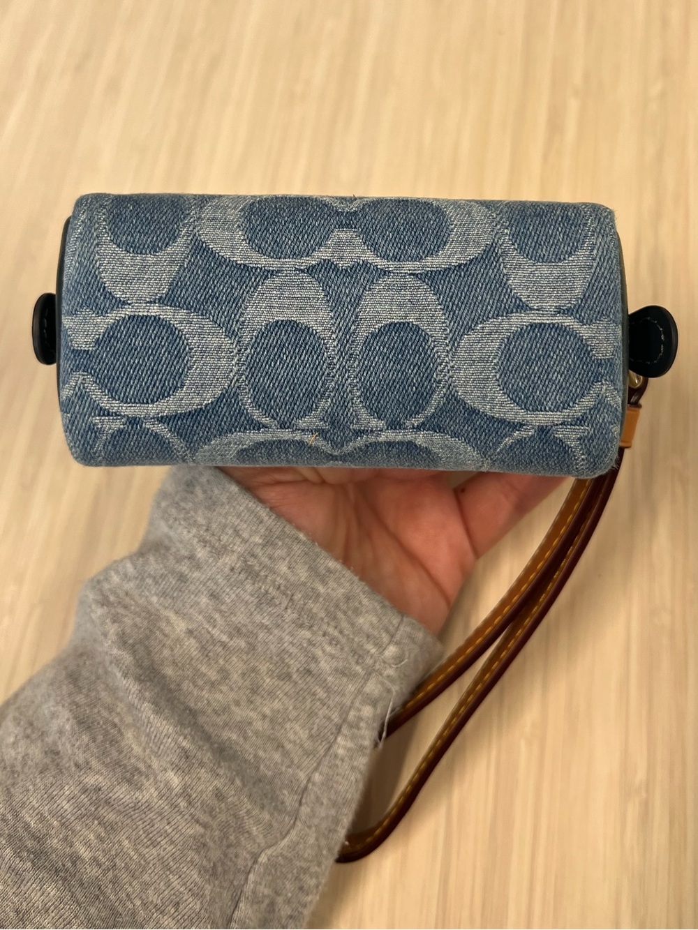 Coach Denim Pouch Wristlet - Picture 4 of 7